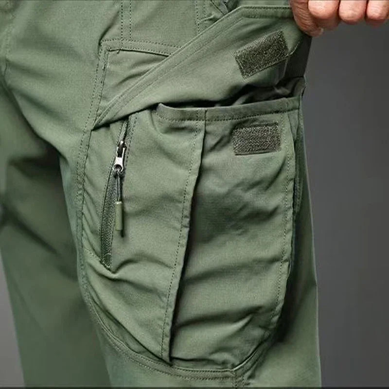 Mens Spring Autumn Tactical Cargo Elastic Pants Combat Trekking Hiking Camping Climbing Run Sport Cycling Work Outdoor Trousers