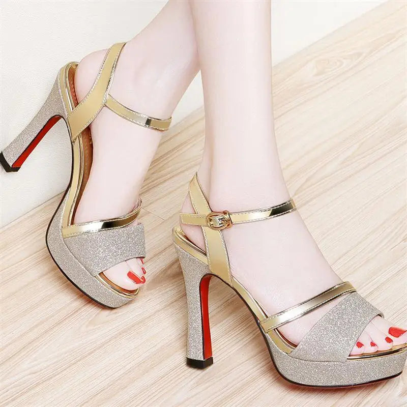 Luxury Women's Pumps Peep Toe Sexy Women Sandals High Quality Fish Mouth Shoes 11.5CM High Heels Shoes Women sandalias de mujer