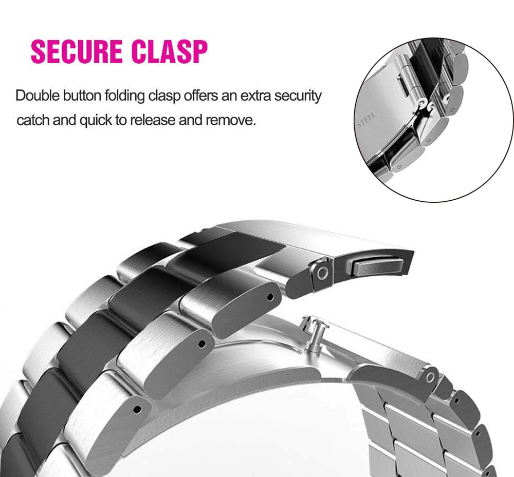 18mm 22mm 20mm Watch Band For Samsung Galaxy Watch 7/6/5/4/3 40mm 44mm S3 Active2 Huawei Watch GT4 GT3 Gt2e Stainless Steel Band