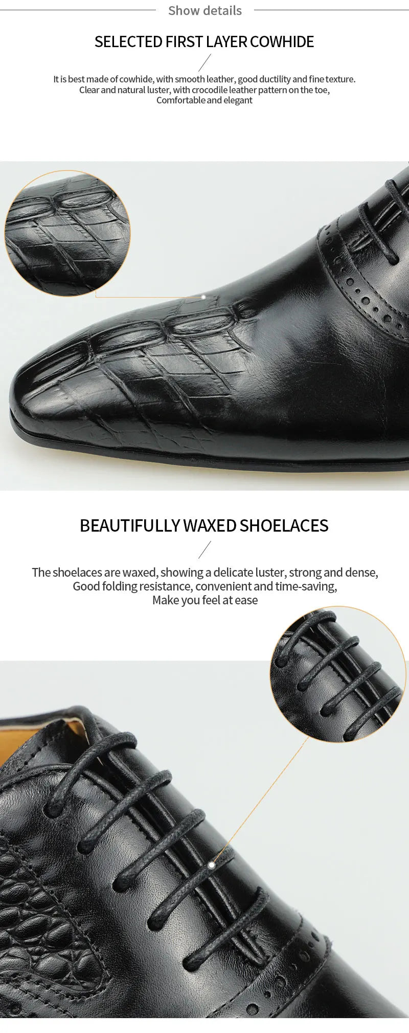 Italy Men's Shoes Prince Classic Modern Formal Oxford Wingtip Lace Up Dress Shoes Handmade Black Genuine Leather Free Shipping