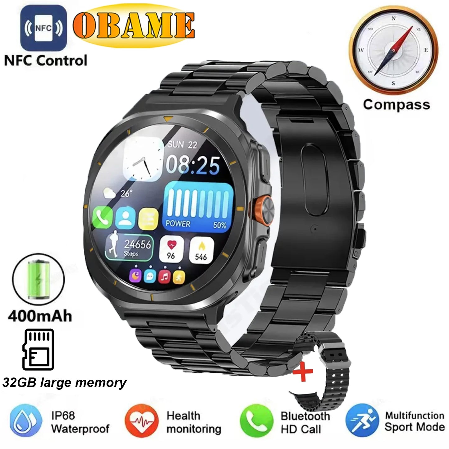 2025New Galaxy Watch 7 Ultra Smart Watch 32GB Memory GPS NFC Men Ms. 1.5"HD AMOLED Screen Fitness Tracker Health Smart Bracelet