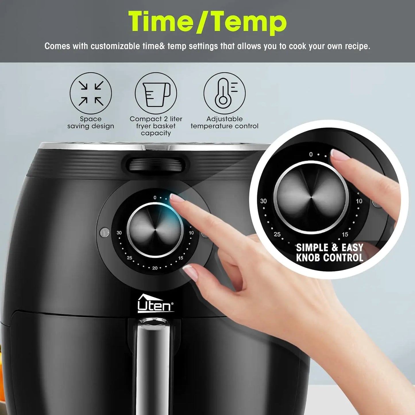 Air Fryer 5.8QT/5.5L 1700W High-Power Electric Hot Temperature Control & Timer Knob Non Stick Fry Basket Dishwasher Safe