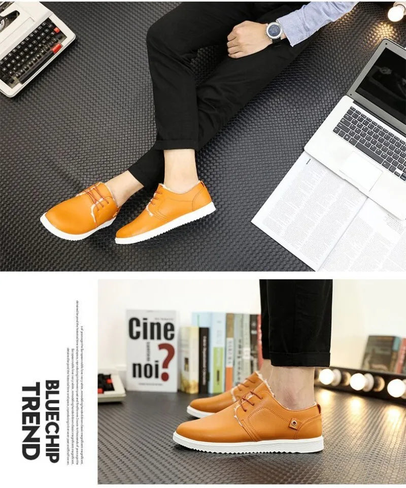 Men's Leather Casual Shoes Brand Comfortable Dress Shoes for Men Lace Up Oxfords Shoes Quality Men Sports Shoe Tenis Hombres 45