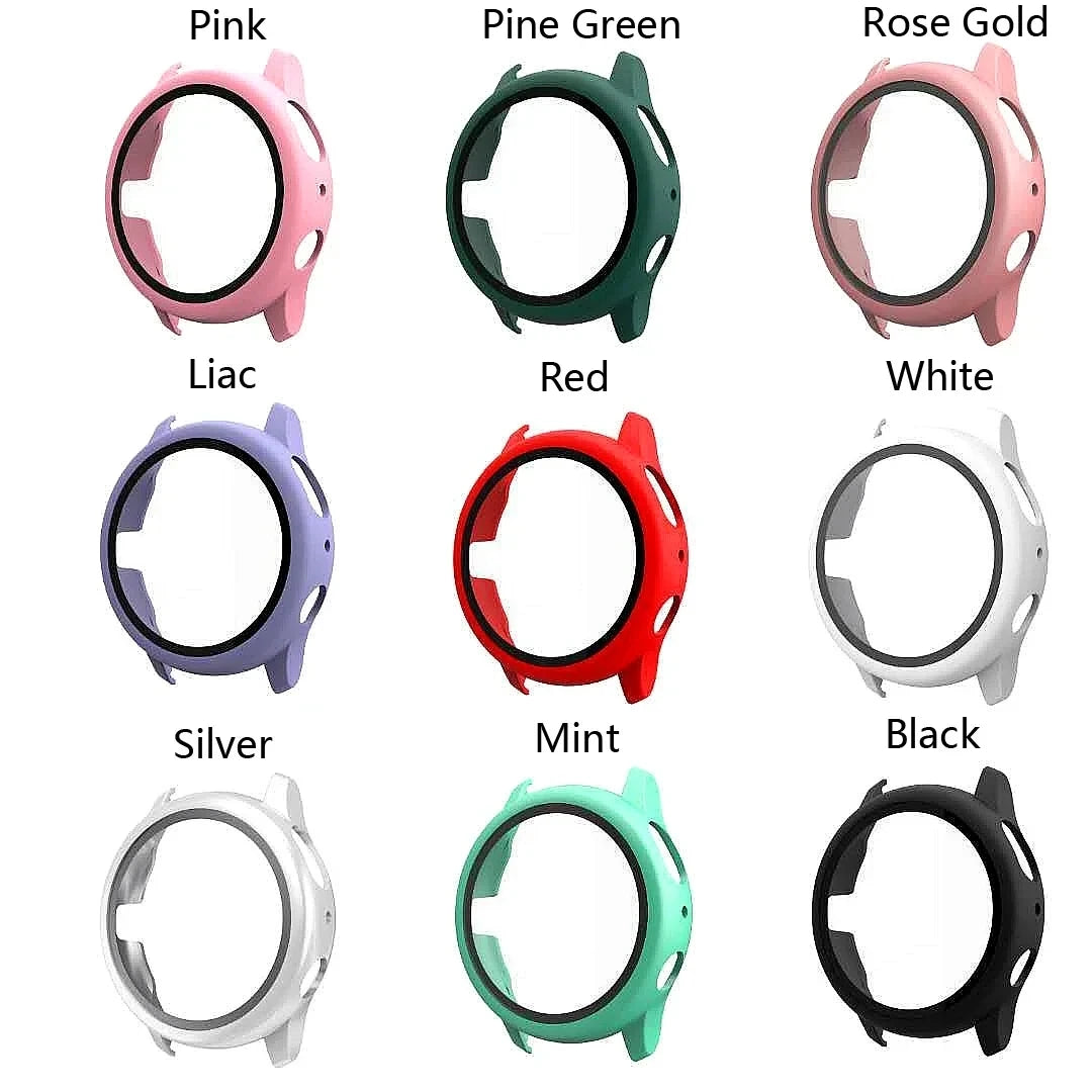 Silicone Strap+Case for Samsung Galaxy Watch Active 2 40mm 44mm Bracelet Tempered Glass Screen Protector Cover correas 20mm band