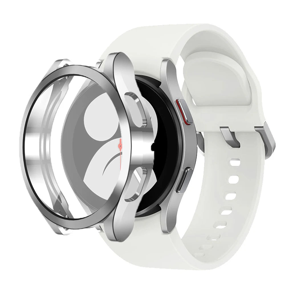 Tempered Glass+ PC Cover for Samsung Galaxy Watch 7 4 5 6 44mm 40mm All Coverage Protective Bumper Case Galaxy Watch Accessories