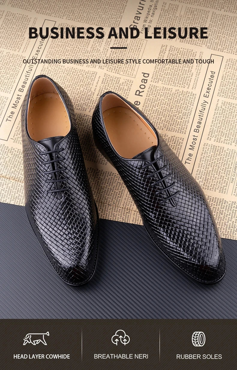 Men Dress Shoes Formal Office Oxford Wedding Party Matches Suit Zapatos De Hombre High Grade Genuine Leather handmade Man shoes