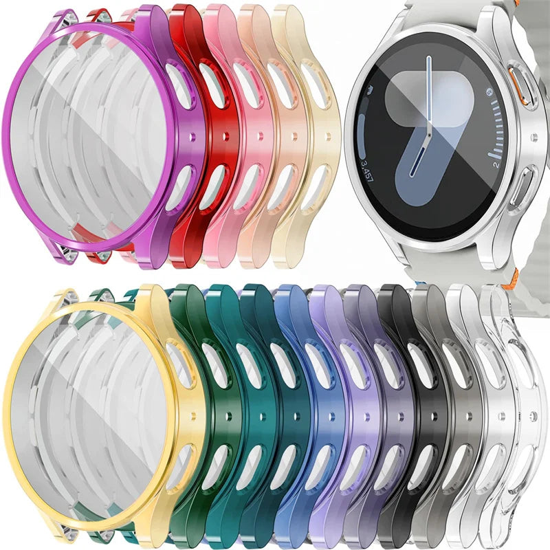 Case for Samsung Galaxy Watch 4 5 6 7 40mm 44mm Protector Cover Coverage Silicone TPU Bumper Screen Protection Full Accessories