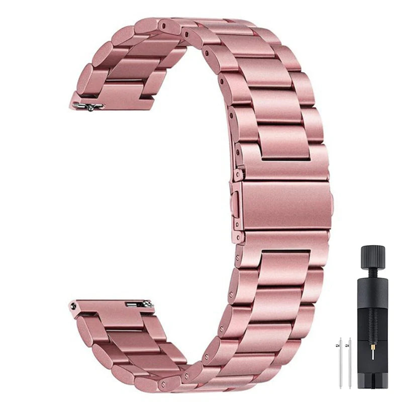 18mm 22mm 20mm Watch Band For Samsung Galaxy Watch 7/6/5/4/3 40mm 44mm S3 Active2 Huawei Watch GT4 GT3 Gt2e Stainless Steel Band