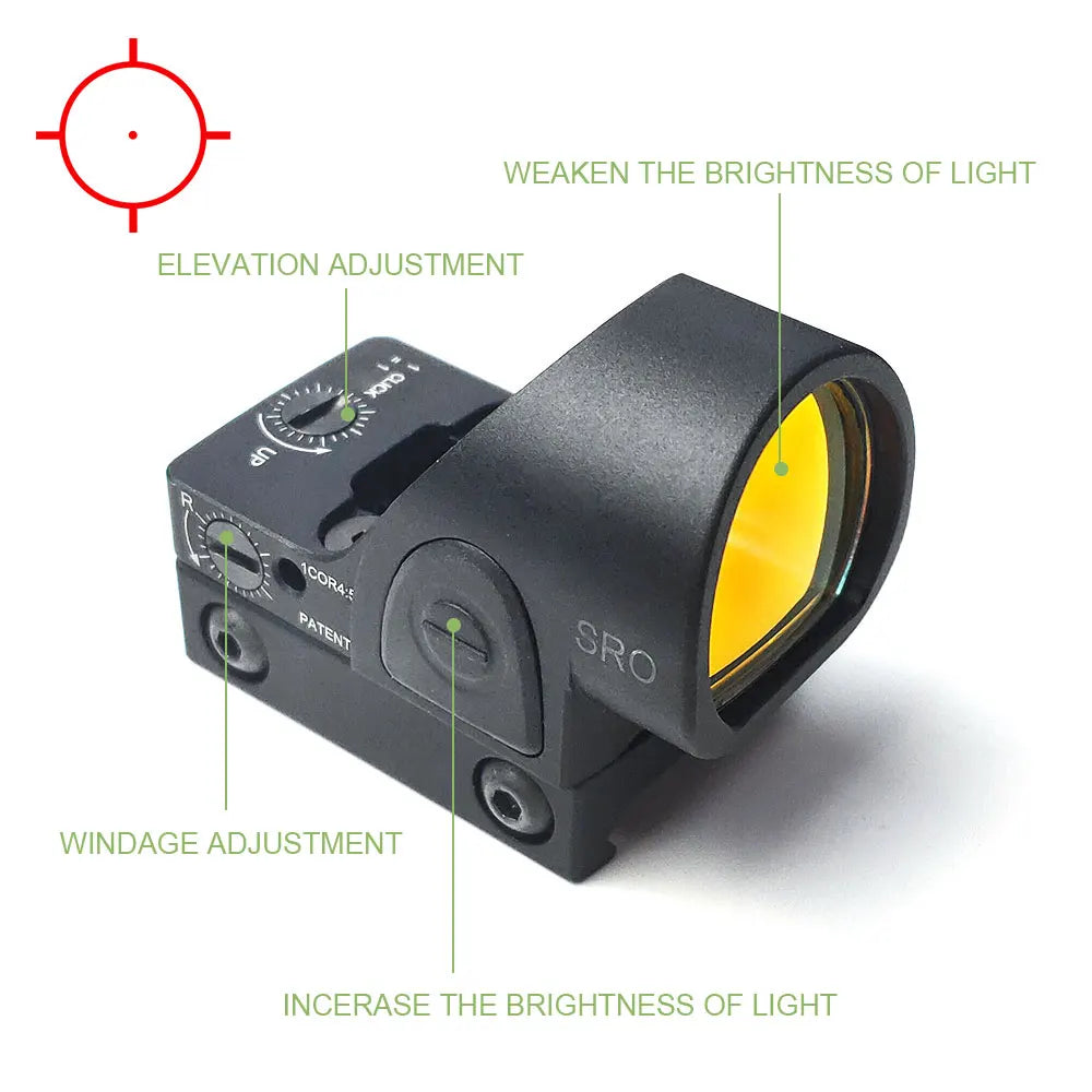 SOTAC GEAR Tactical SRO Red Dot Sight 2.5 MOA Hunting Weapon SRO Reflex Sights Optics Scope Fit 20mm Rail