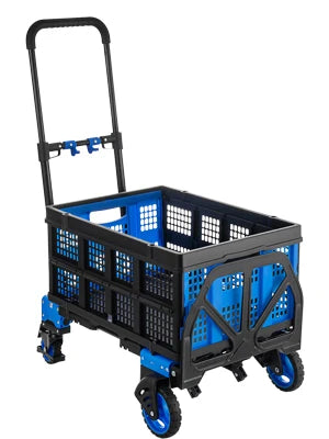 Hand Truck, Heavy Duty Hand Truck Dolly Cart, Convertible Dolly Cart 330lbs Capacity W/Foldable Basket, 2 in 1 Luggage T