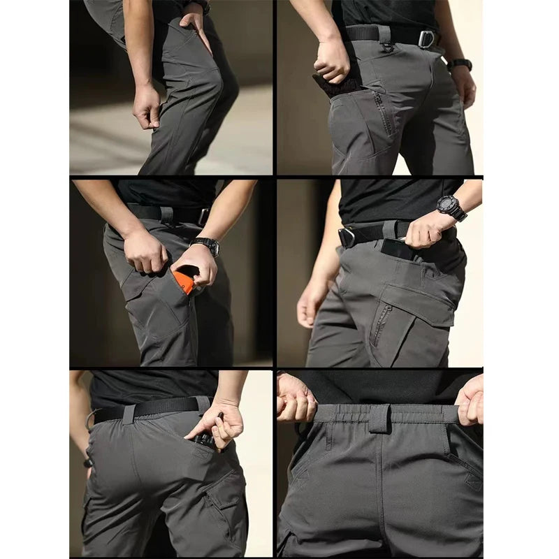 Men Tactical Cargo Softshell Elastic Hiking Trekking Climbing Camping Outdoor Hunting Trousers Spring Autumn Fall Military Pants