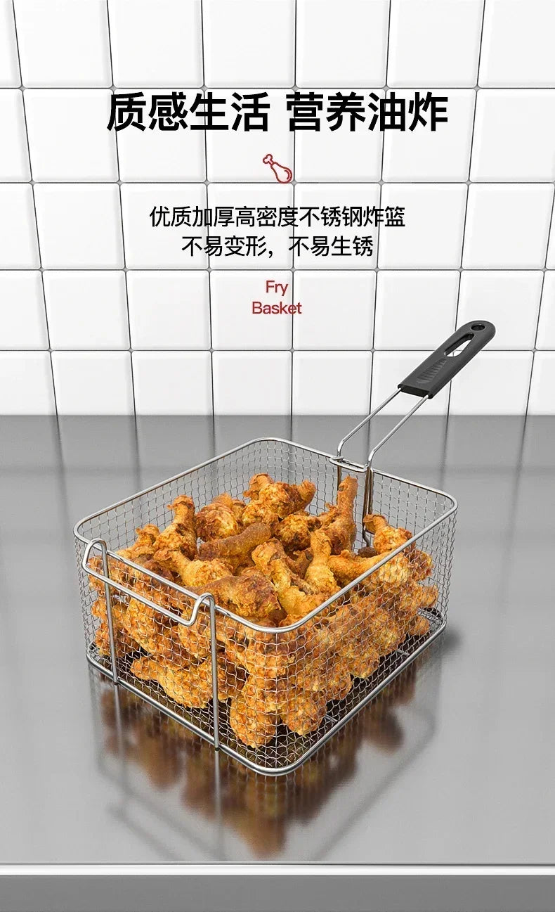 Chigo Professional Fryer Electric Cookware for Kitchen Deep French Fries Commercial Fryers Frying Oil Cooker Timer Arfrai 10L Ar