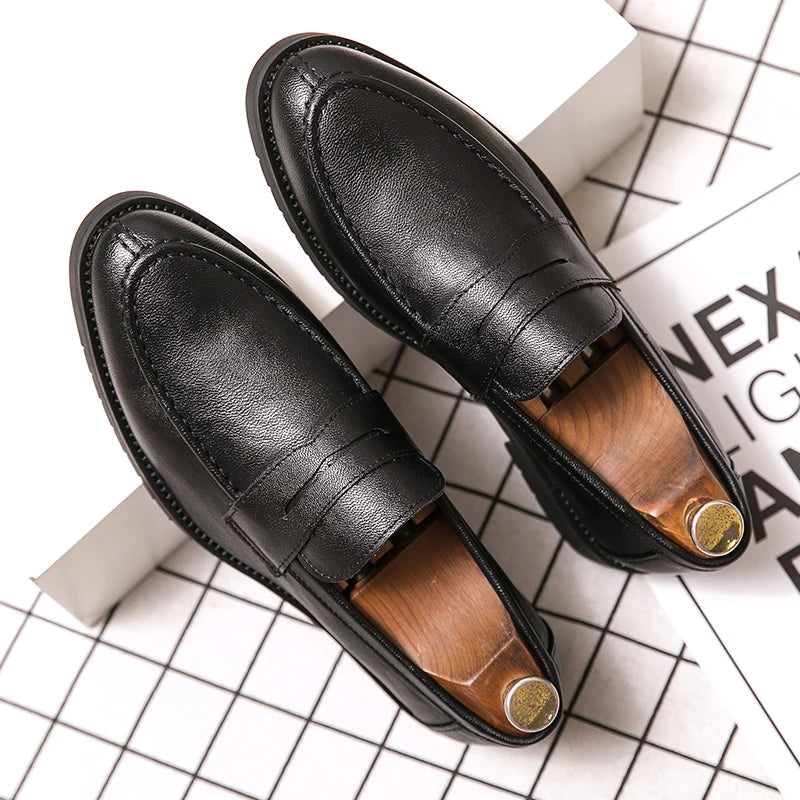 Men's Casual Black Loafer Dress Shoes