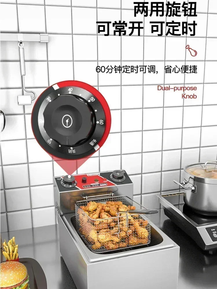Chigo Professional Fryer Electric Cookware for Kitchen Deep French Fries Commercial Fryers Frying Oil Cooker Timer Arfrai 10L Ar