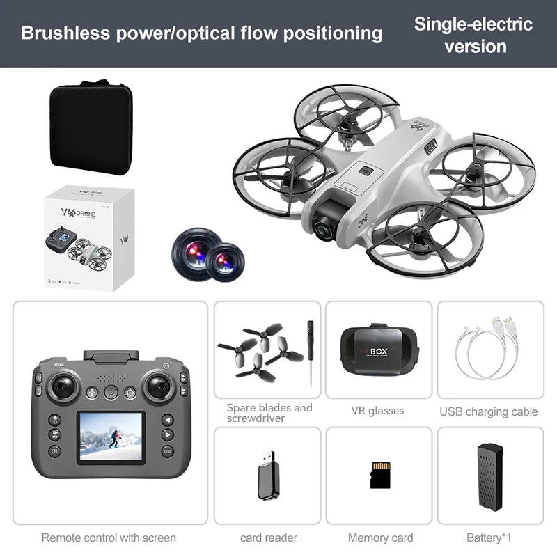 New V666 Mini Drone 4K Professional Aerial 8k Dual Camera Intelligent obstacle avoidance Brushless Quadcopter Kid RC Toy