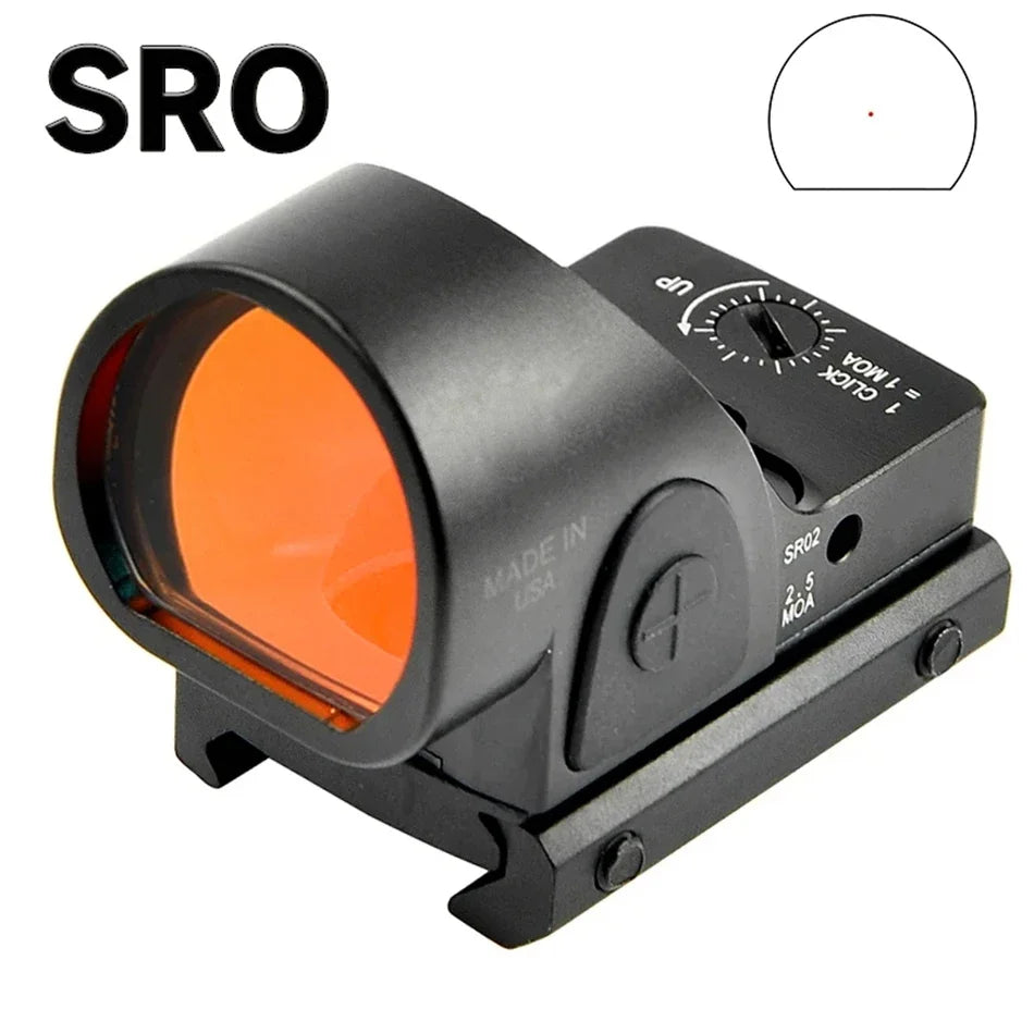 Mini SRO Red Dot Sight RMR Tactical Reflection Pistol Rifle Scope Reflex Optical Airsoft Sight Fit 20mm Weaver Rail