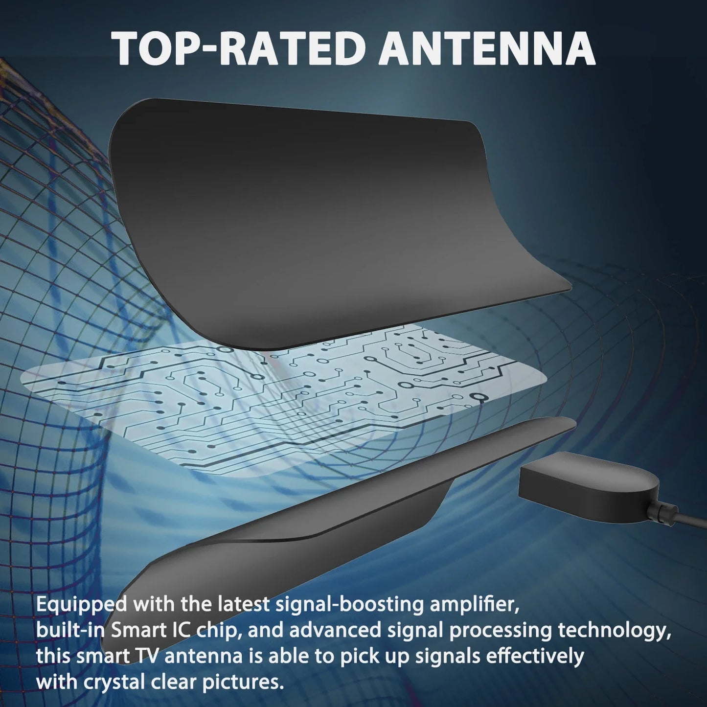 4K Flat Indoor TV Antenna HD Digital Indoor Aerial Amplifier HDTV Antenna 3600 Miles High Booster Signal Capture For TV Universa