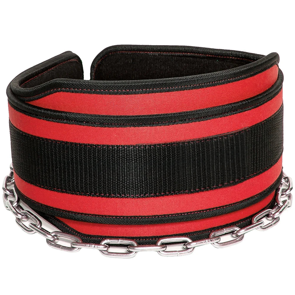 Dip Belt With Chain For Weightlifting Pullup Gym Lifting Belt Squat Fitness Powerlifting Bodybuilding Training ONE Size FITS All