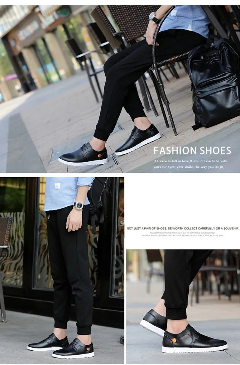 Men's Leather Casual Shoes Brand Comfortable Dress Shoes for Men Lace Up Oxfords Shoes Quality Men Sports Shoe Tenis Hombres 45