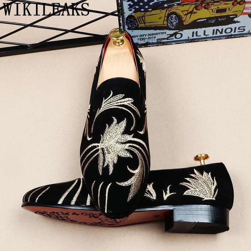 Men's Embroiled Formal Loafers Shoes