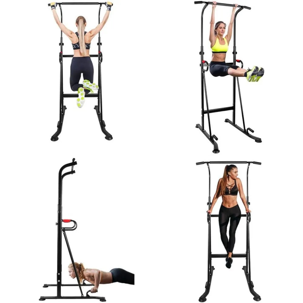 Multi-Function Power Tower,Adjustable Height Pull up Station Home Workout Bar Pull up Bar Push Up Home Fitness Workout Station