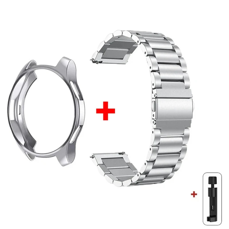 Band+Case for Samsung Galaxy Watch 6 5 4 44 40mm 4/6 Classic 46 42mm Stainless Steel Bracelet Galaxy Watch 3 5 Pro 41 45mm Strap