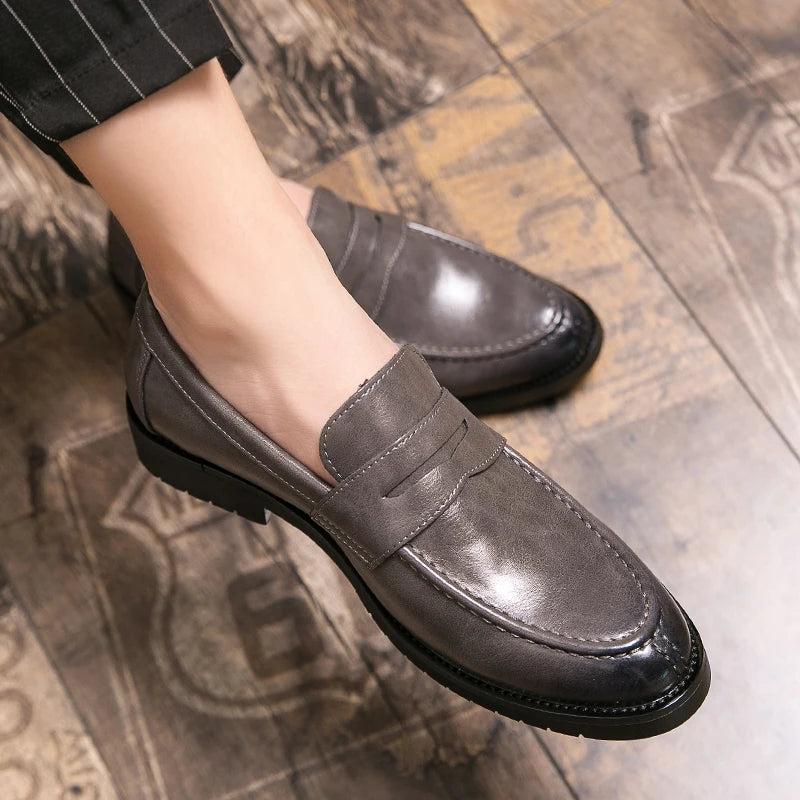 Men's Casual Black Loafer Dress Shoes