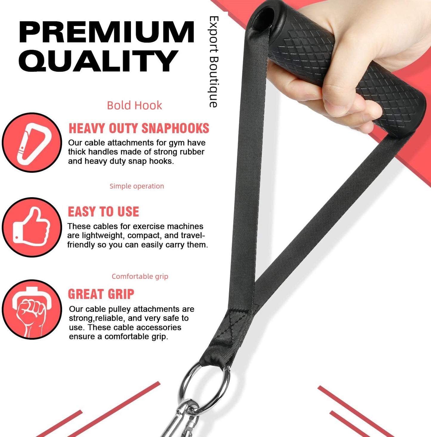 Large and Small Bird Handle Pulling Rope Handle Export Fitness Handle Resistance Bands Pulling Rope Handle Gantry Handle