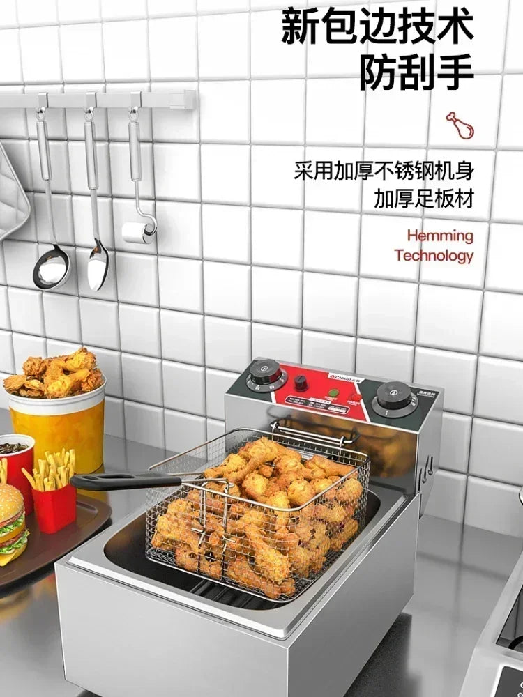 Chigo Professional Fryer Electric Cookware for Kitchen Deep French Fries Commercial Fryers Frying Oil Cooker Timer Arfrai 10L Ar