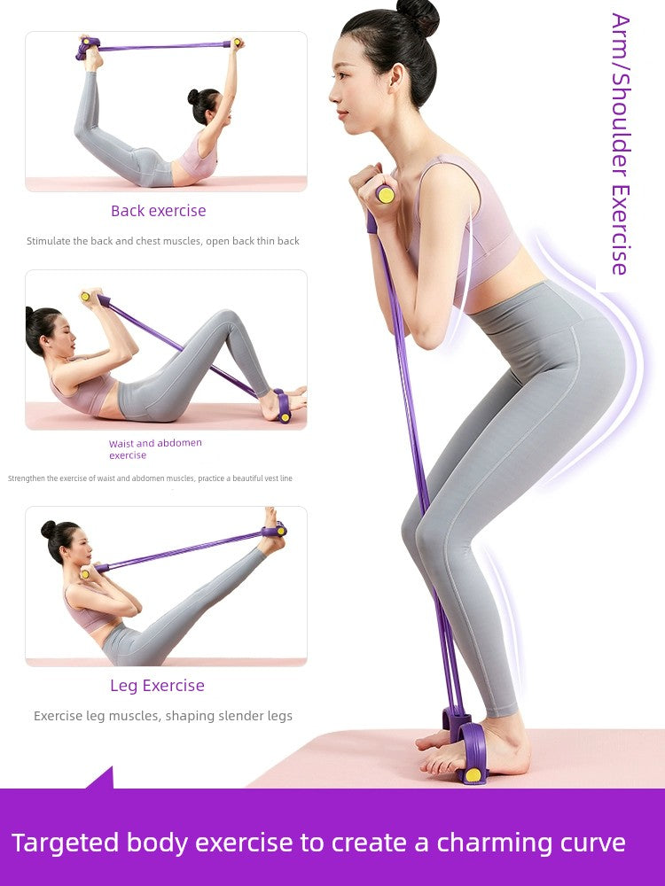 Pedal Chest Expander Fitness Tummy Sit-Ups Auxiliary Appliance Yoga Fitness Exercise For Home Pilates Rope