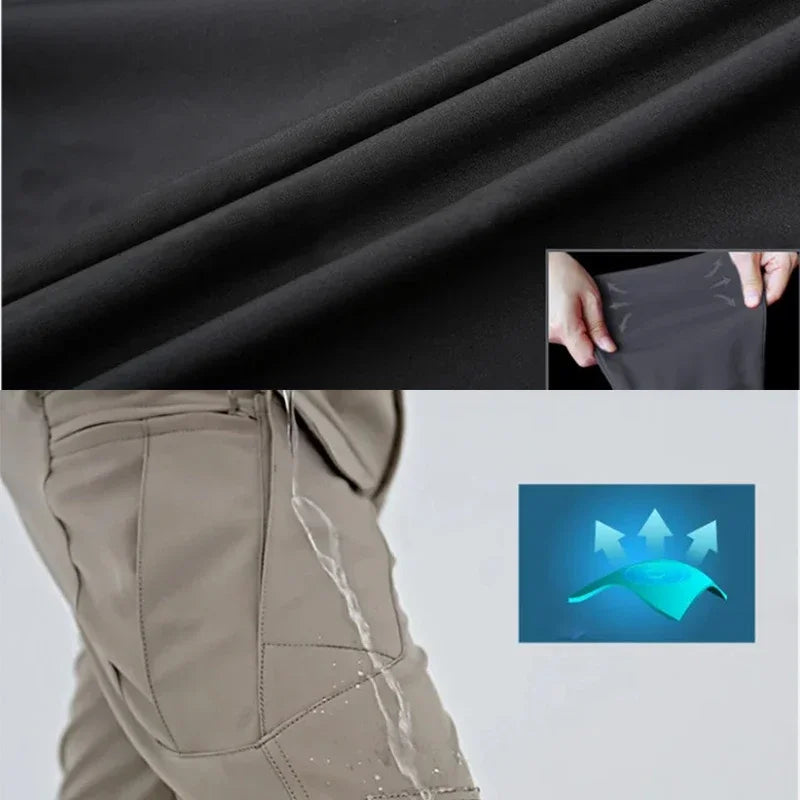 Mens Tactical Cargo Pants Climbing Hiking Camping Fishing Hunting Elastic Trousers Quick Dry Trekking Sports