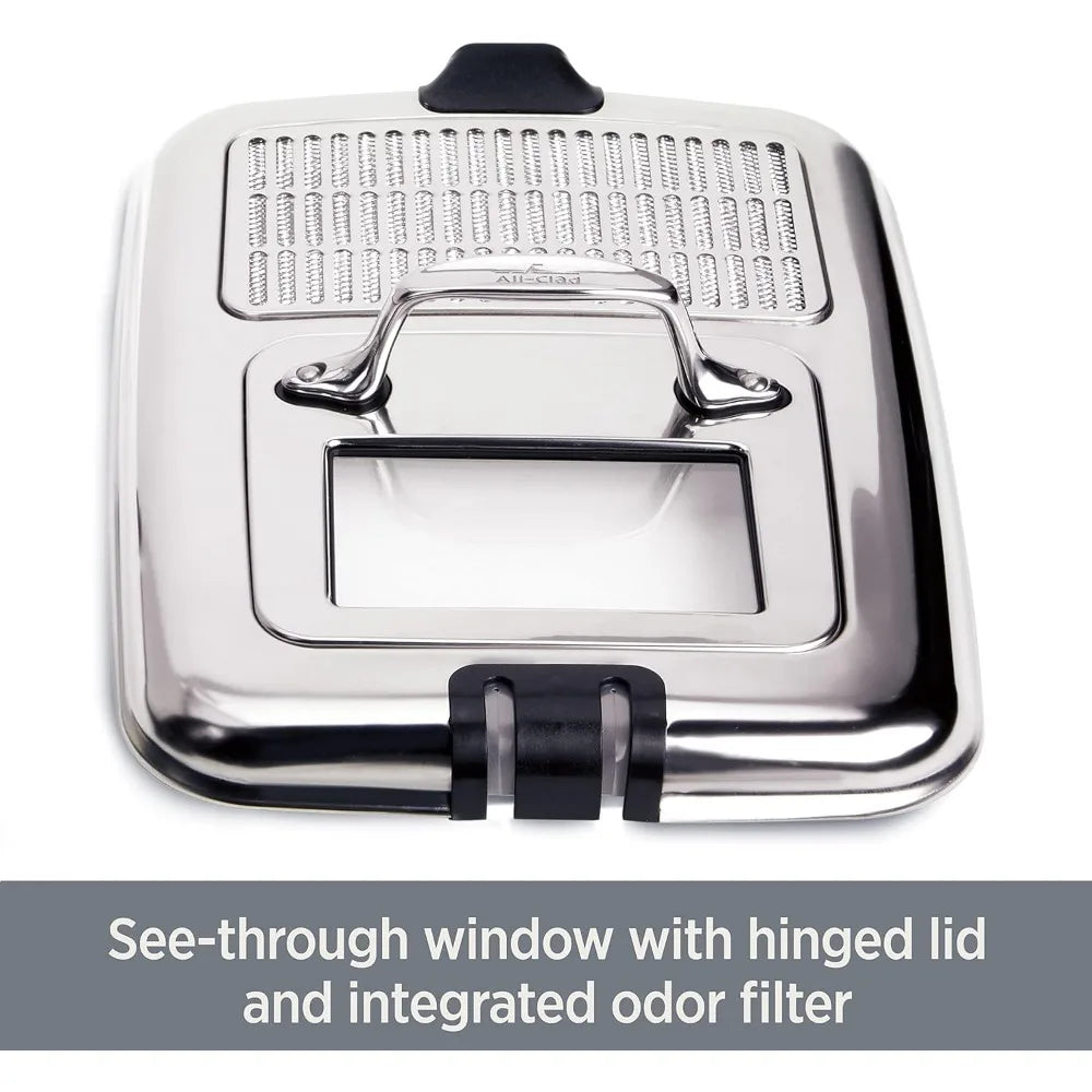All-Clad 3.5L 1700W Electric Deep Fryer with Basket, Digital Controls - Stainless Steel
