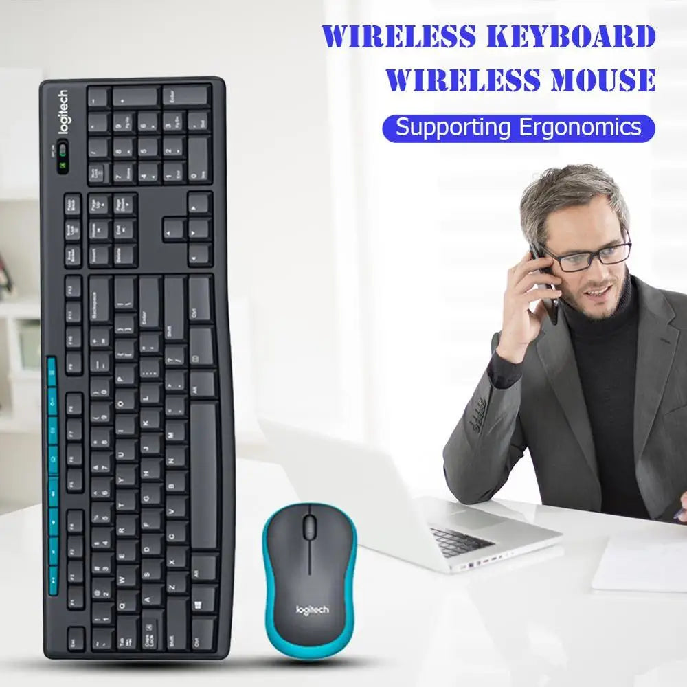 Logitech MK275 USB Wireless Keyboard Mouse Stes Waterproof Keypad LapTop Optical 1000DPI Ergonomics for Office Household Games