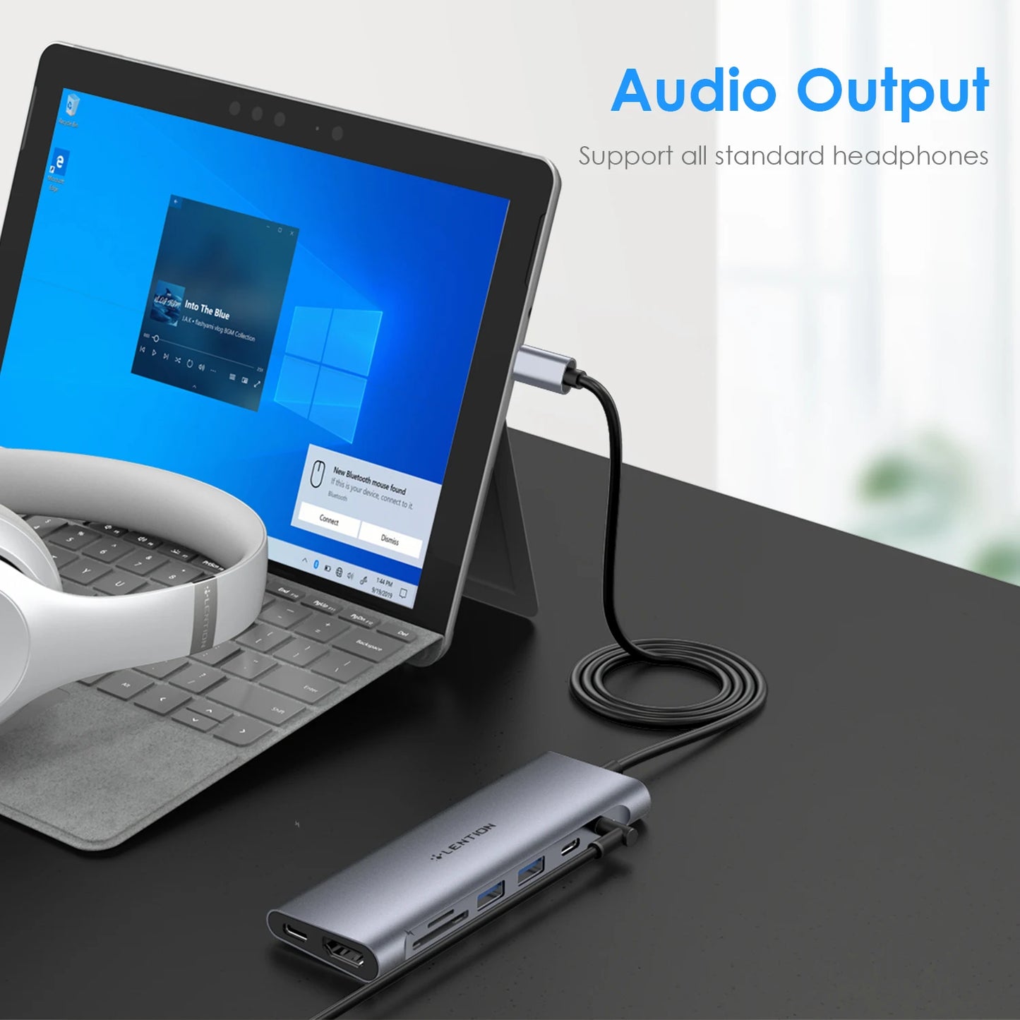 4K HDMI Long Cable Docking Station USB C Hub Type-C USB 3.0Card Reader Charging Adapter MacBook Pro Air Laptop Splitter