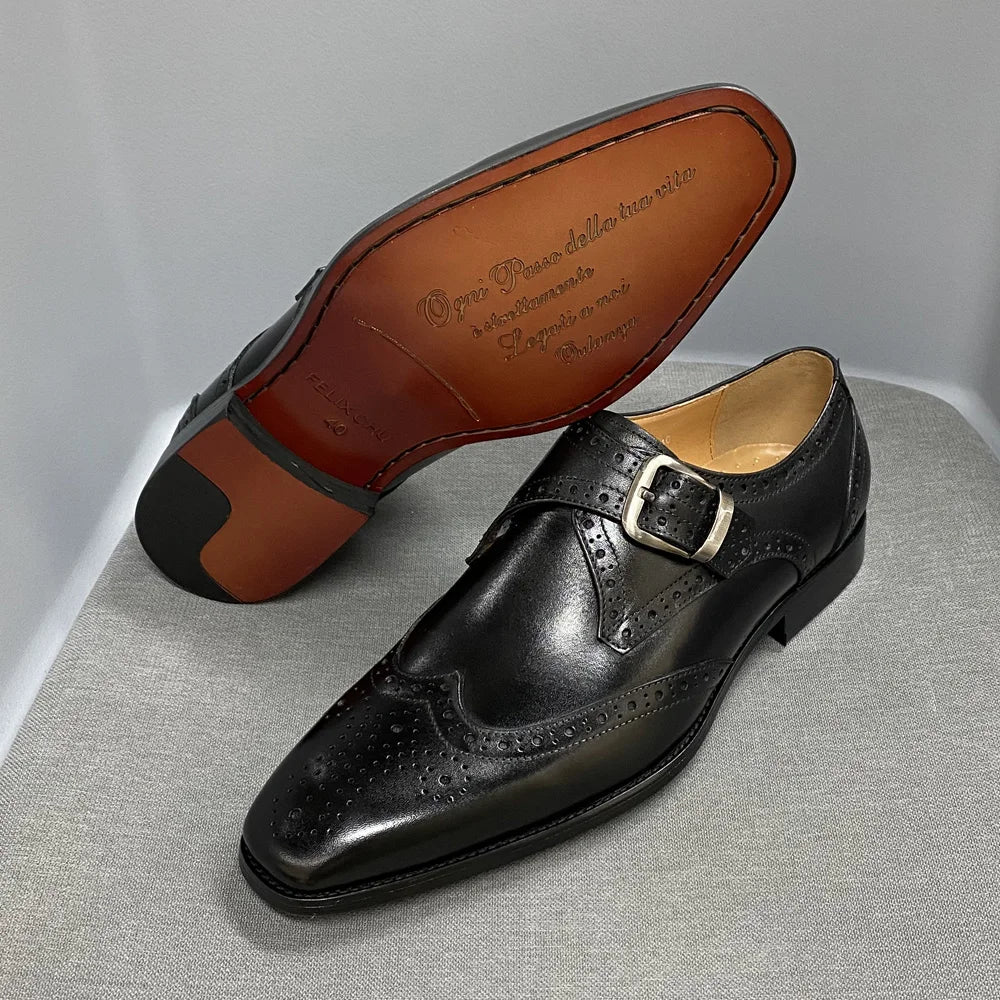 Men's Oxfords Genuine Leather Italian Wingtip