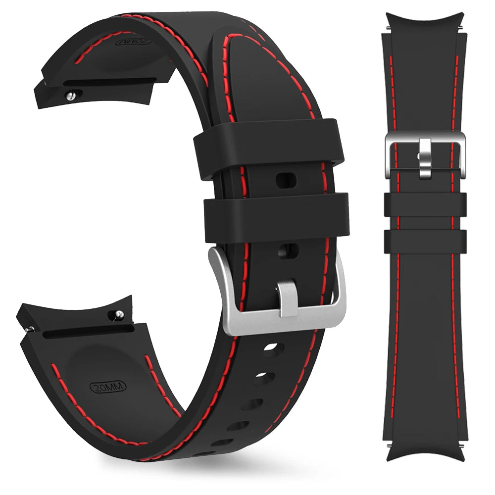 Strap For Samsung Galaxy Watch 7/6/5/4 40mm 44mm 5 Pro 45mm Sport Silicone Needlework wristband Watch 6 Classic 43mm 47mm Belt