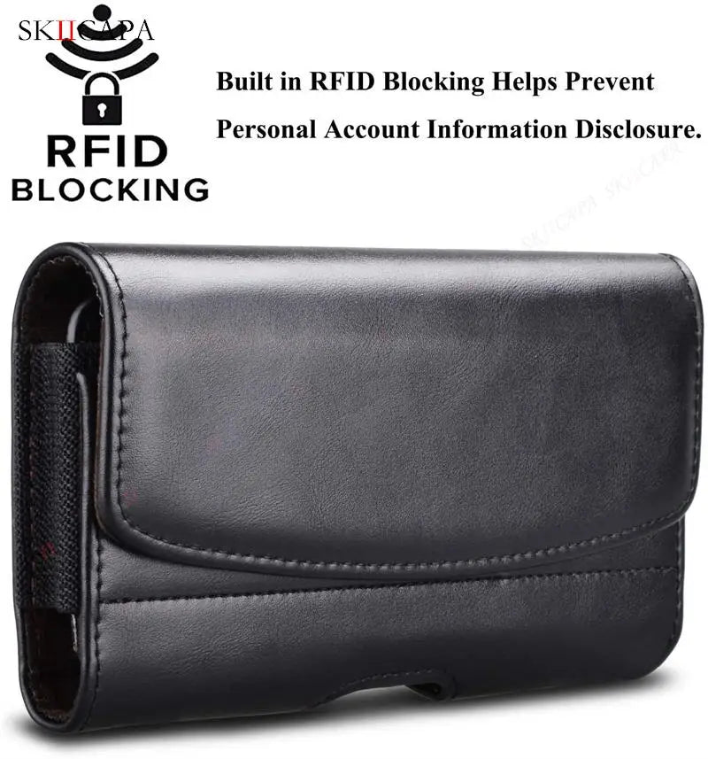 Leather Phone Pouch For Samsung A73 A54 A53 A33 A14 A23 A13 A03 A03S A52S A22 A82 5G Belt Clip Waist Bag Wallet Card Holder Case