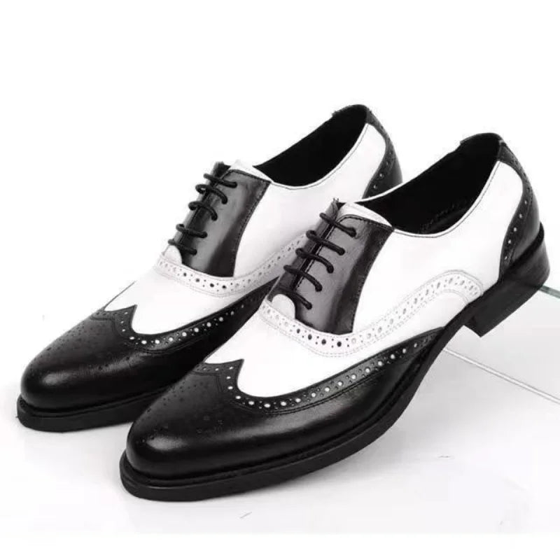 Men's Retro Two Tone Carved Casual Shoes