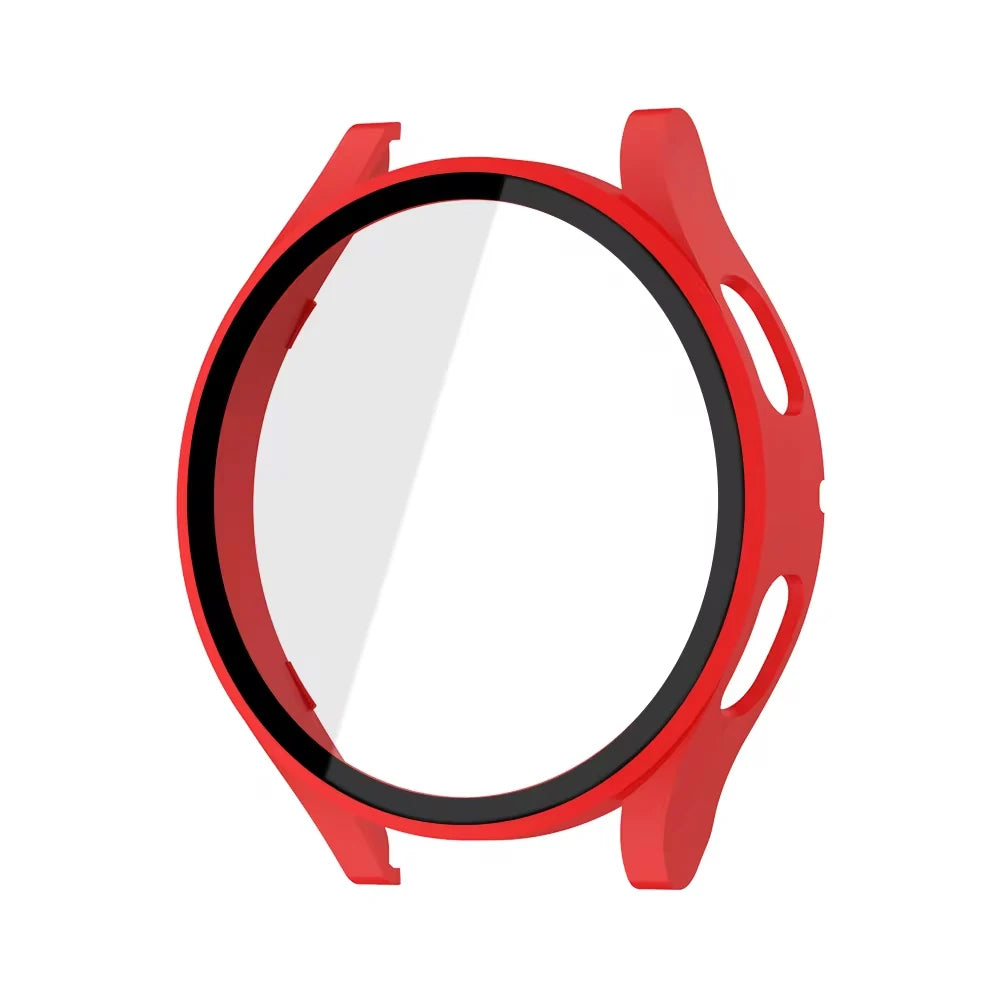 Tempered Glass+ PC Cover for Samsung Galaxy Watch 7 4 5 6 44mm 40mm All Coverage Protective Bumper Case Galaxy Watch Accessories