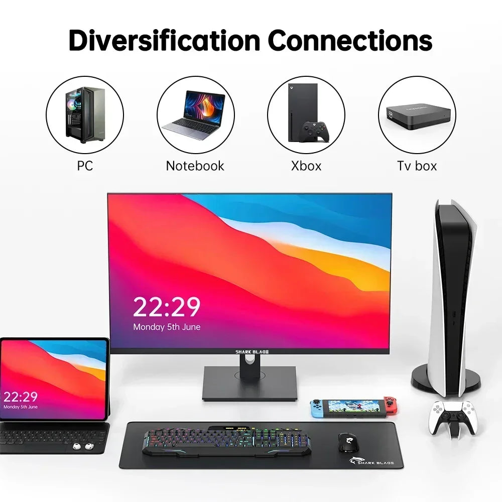 24 Inch PC Monitor 75Hz Ips Lcd Display HD 75Hz Desktop Gaming Gamer Computer Screen Flat Panel HDMI-compatible/DP