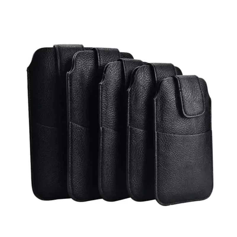 PU Leather Card Holder Waist Belt Phone Pouch Case For Huawei Mate 30 20 Pro P30 P20 Lite,Nova 5T 7 9 SE,Y5 Y6 Y7 Y9 P Smart Bag