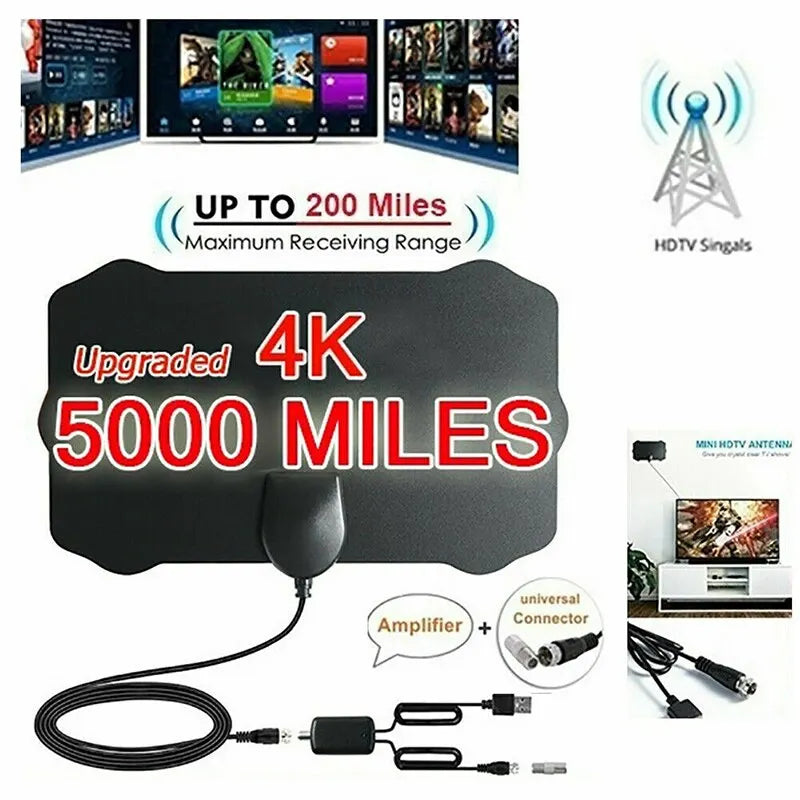 2024 New 4K 8K Indoor Digital TV Antenna HD HDTV Antena DVB-T/T2 DVBT2 Cable TV Antena 5000Miles UHF VHF DTV Antennas Aerial