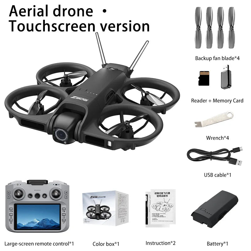 2026 Lenovo Drone With 4.3-inch Large Screen 8k High-definition Aerial Photography Obstacle Avoidance Remote Control Quadcopter