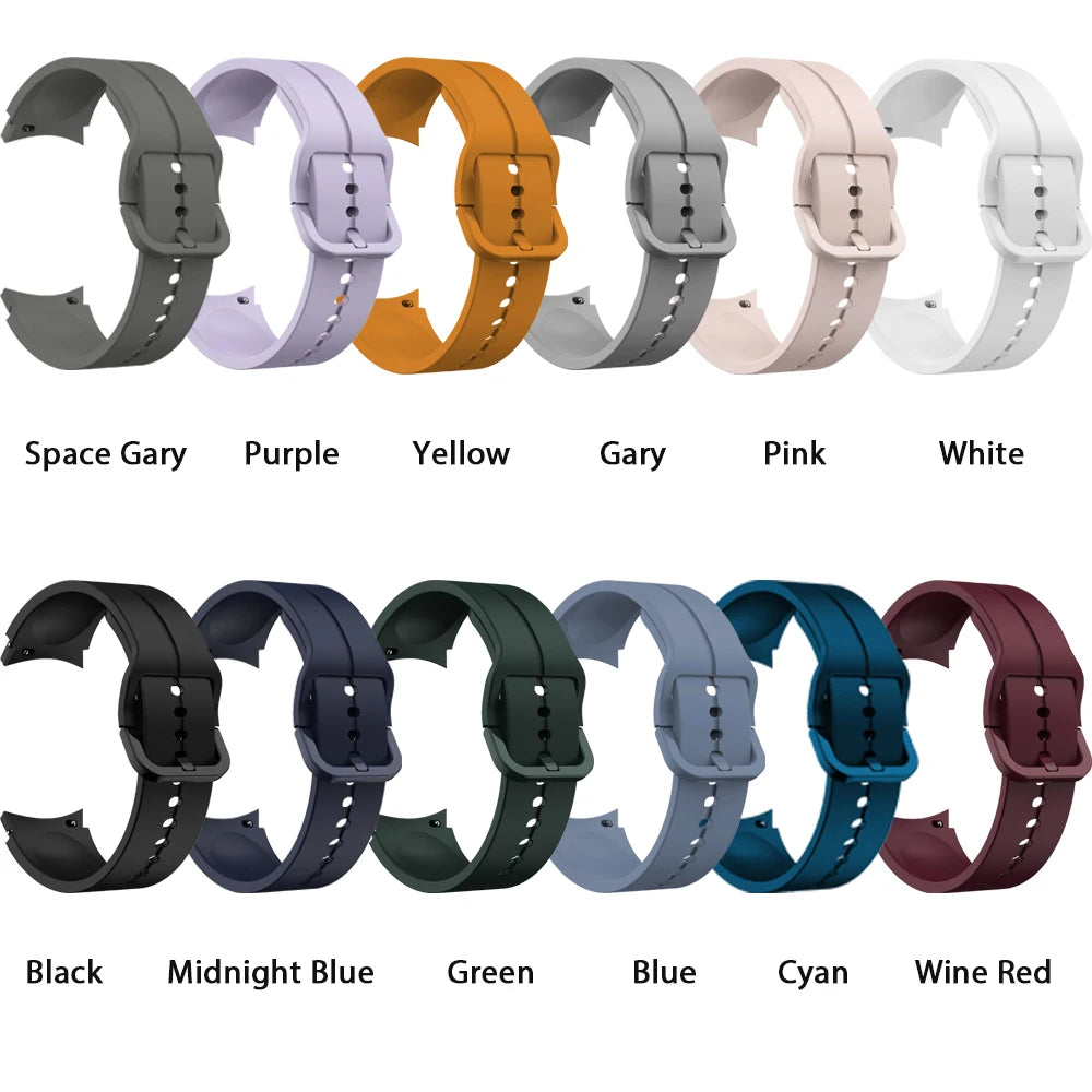 Watchstrap For Samsung Galaxy Watch FE 40mm Hinking Official Green Silicone Accessories for Galaxy Watch 4 5 6 7 40mm 44mm Band
