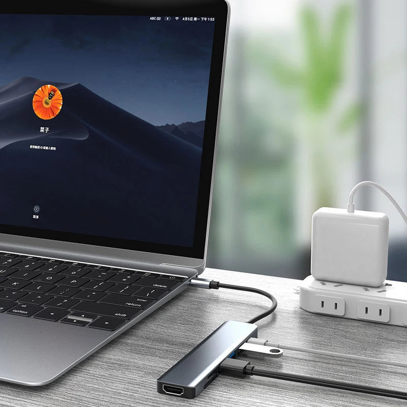 USB C Docking Station 4K30Hz Type C HUB USB C Splitter Laptop Adapter For Macbook Air M1iPad Pro RJ45 PC Accessories USB 3.0 HUB