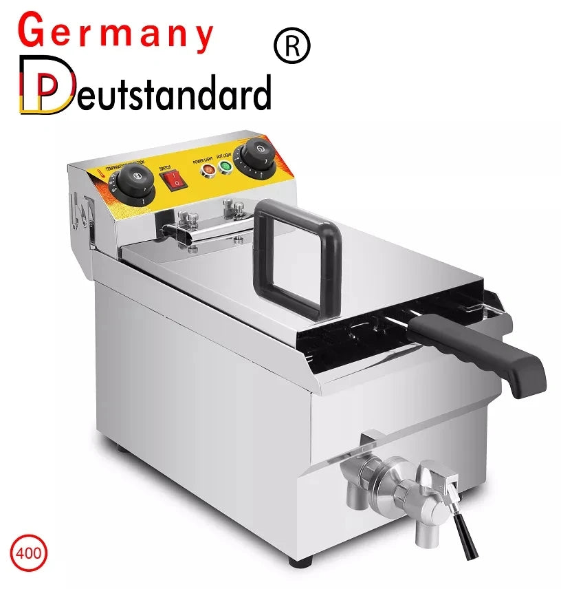 17L Single Cylinder Commercial Electric Deep Fryer Potato Chips Frying Machine Stainless Steel Chicken Fryer Cooking Appliance