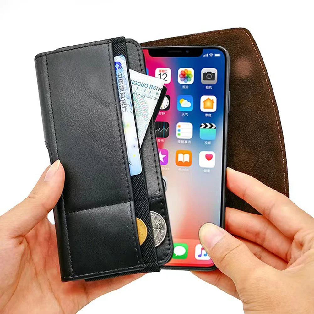 Leather Belt Clip Holster Phone Bag Case for iPhone 15 14 13 Pro Max 12 MINI 11 X XS XR 6 6S 7 8 Plus Card Pouch Waist Cover