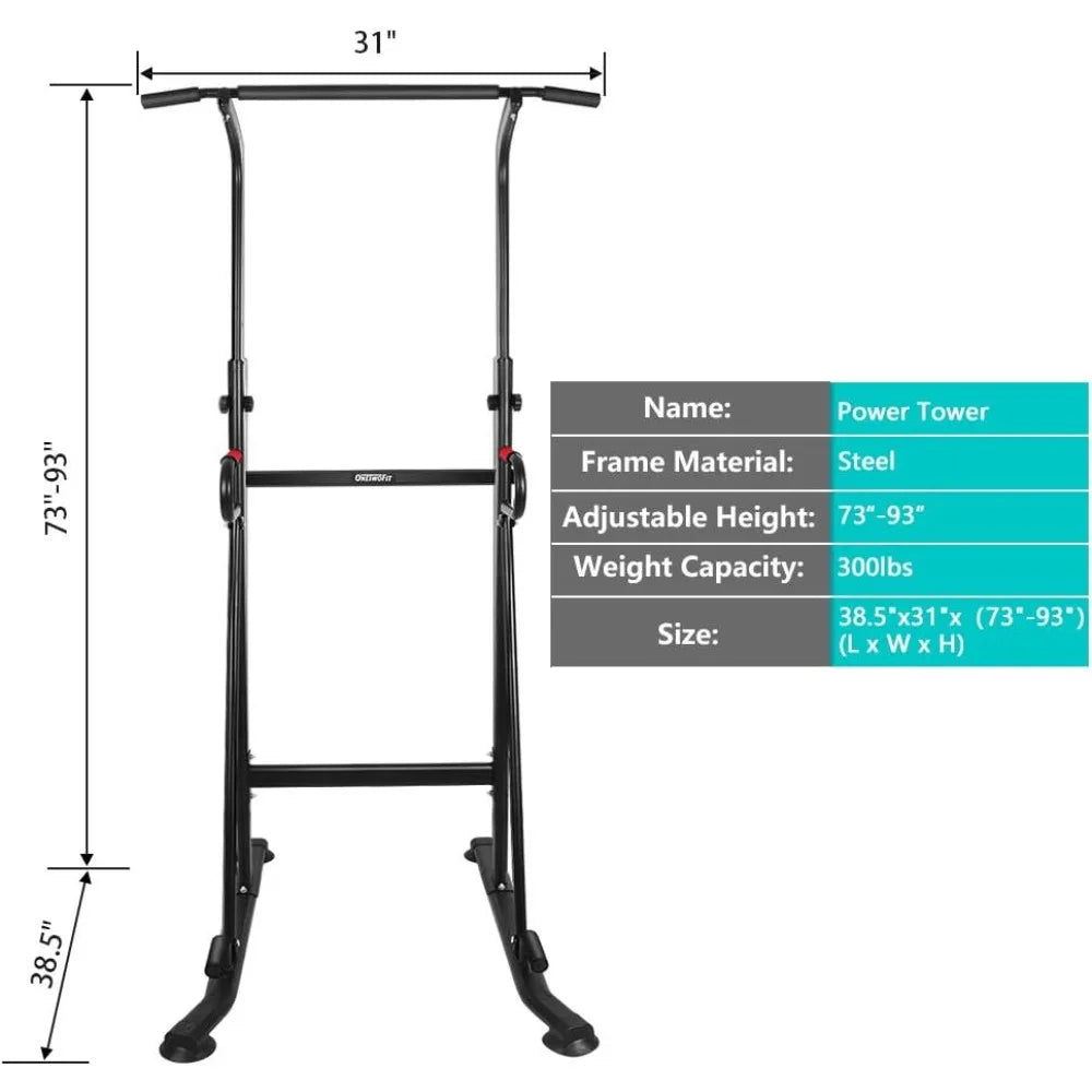 Multi-Function Power Tower,Adjustable Height Pull up Station Home Workout Bar Pull up Bar Push Up Home Fitness Workout Station