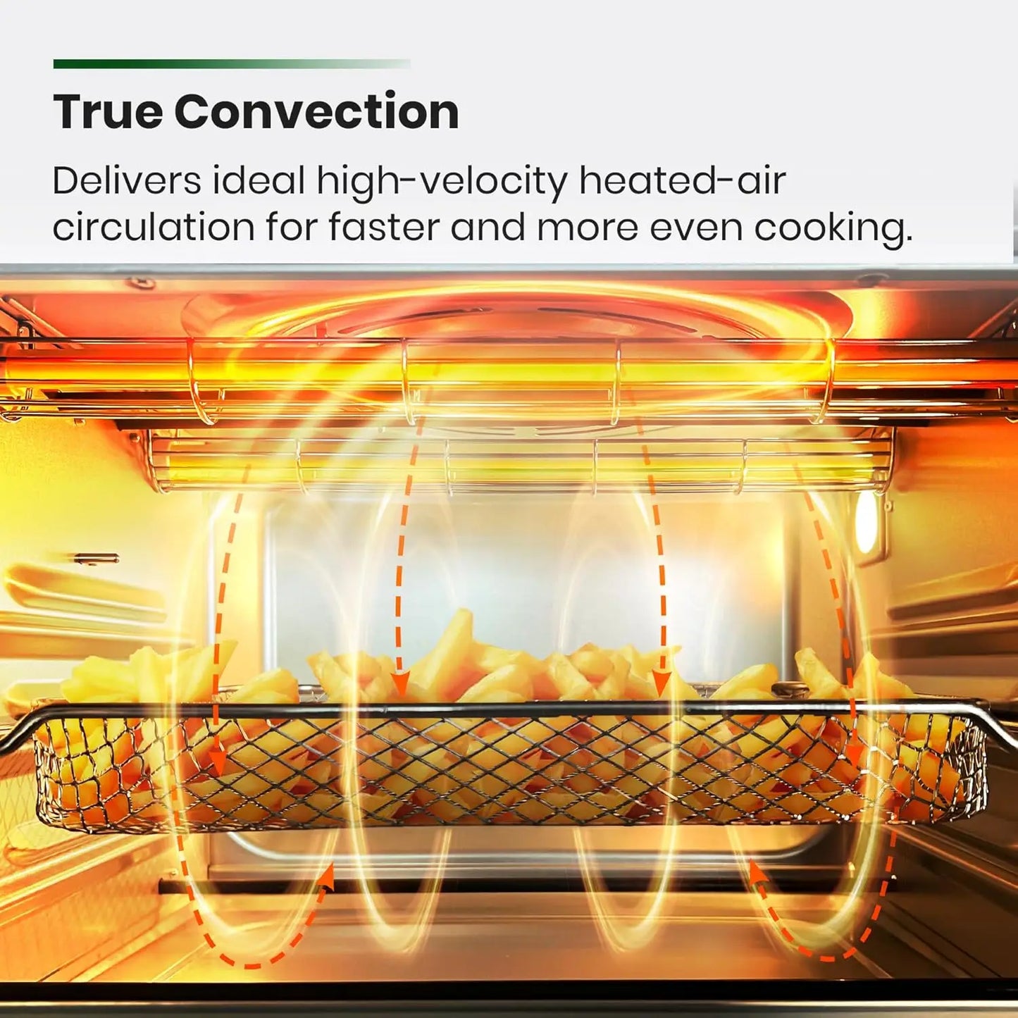 Heating Air Fryer Toaster Oven, Extra Large Countertop Convection Oven 10-in-1 Combo, 6-Slice Toast, Enamel Baking Pan Easy Clea