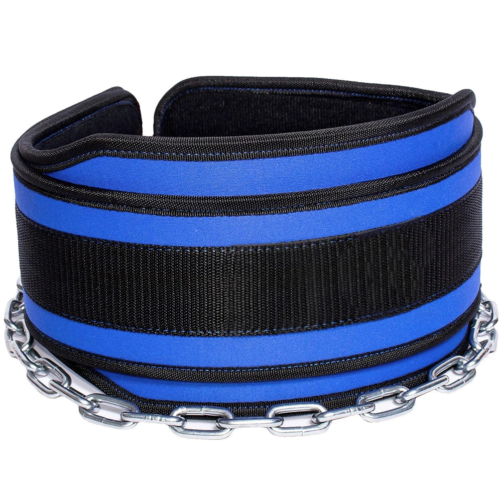 Dip Belt With Chain For Weightlifting Pullup Gym Lifting Belt Squat Fitness Powerlifting Bodybuilding Training ONE Size FITS All